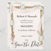 Save The Date Arc mariage et crème Rose Gold Enregistrer la date (Devant / Derrière)