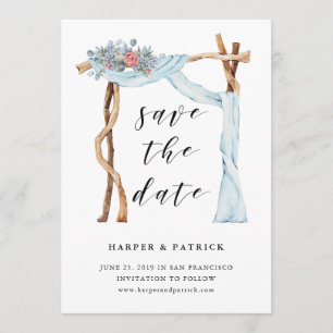 Save The Date Arc Mariage floral Aquarelle Enregistrer la date