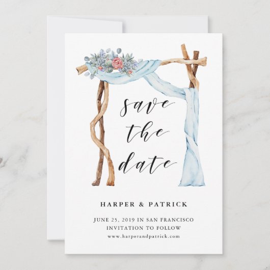 Save The Date Arc Mariage floral | Aquarelle Enregistrer la date (Devant)