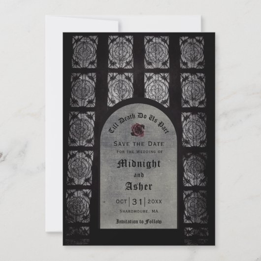Save The Date Arc Mariage Gothique Enregistrer La Date (Devant)