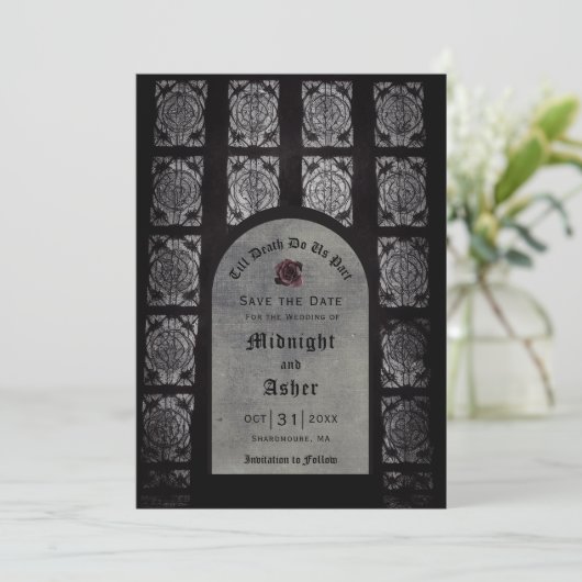 Save The Date Arc Mariage Gothique Enregistrer La Date (Debout devant)