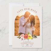 Save The Date Arc Mariage photo Floral Floral Couple Automne (Devant)