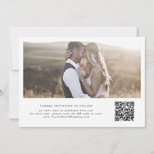 Save The Date Arc moderne Boho QR Code 3 Photo (Dos)