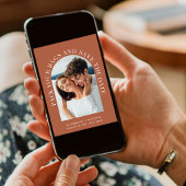 Save The Date Arc moderne Photo Terracotta Destination Mariage