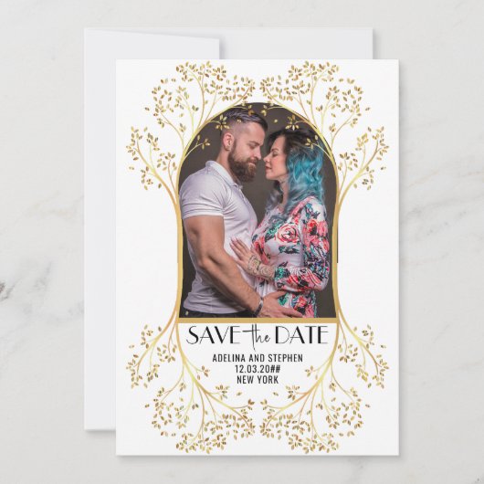 Save The Date Arc moderne Script simple QR CODE Mariage (Devant)