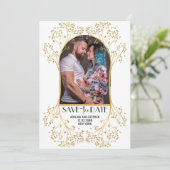 Save The Date Arc moderne Script simple QR CODE Mariage (Debout devant)