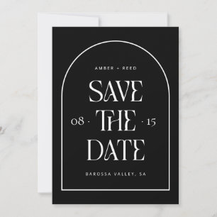 Save The Date Arc noir et blanc Rétro minimaliste police moderne