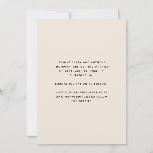 Save The Date Arc photo Boho minimal Script Beige (Dos)