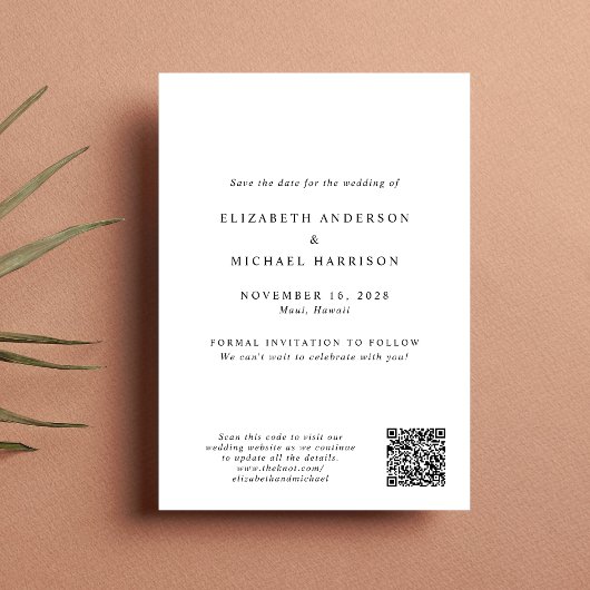 Save The Date Arc photo moderne QR Code Destination Mariage