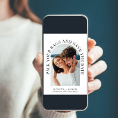 Save The Date Arc photo moderne QR Code Destination Mariage