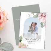 Save The Date Arc rose vif Mariage floral Élégant