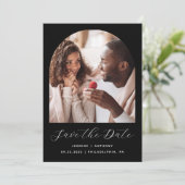Save The Date Arch Boho Noir Minimal 2-Photos (Debout devant)