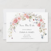 Save The Date Arch de jardin printanier Fleurs sauvages Mariage  (Devant)