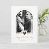 Save The Date Arch Effect Black Heart Happy Valentine's Day (Debout devant)