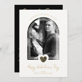 Save The Date Arch Effect Black Heart Happy Valentine's Day (Devant / Derrière)