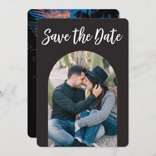 Save The Date Arch Enregistrer La Date Photo À Deux Côtés (Devant / Derrière)