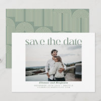Arch Line Art Sage Green Photo Mariage