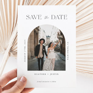 Save The Date Arch Moderne minimaliste photo Mariage Enregistrer