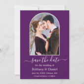 Save The Date Arch moderne Photo Frame Purple (Devant)
