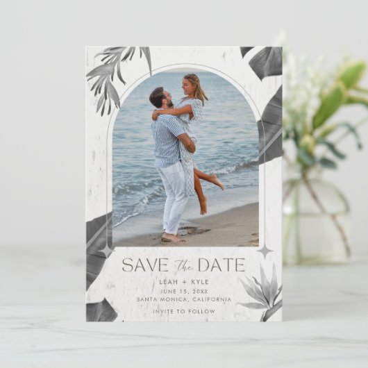 Save The Date Arch Photo Destination Plage Mariage (Debout devant)