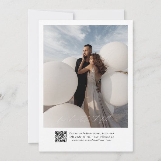 Save The Date Arch Photo Script Typographie Mariage moderne (Dos)