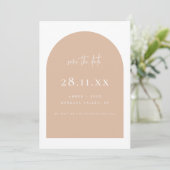 Save The Date Arch Retro moderne Terrazzo Script rose (Debout devant)