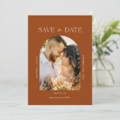 Save The Date Arch Terracotta Rust Boho Photo Enregistrer la dat (Debout devant)