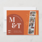 Save The Date Arche à rayures Retro Seventies | Film Strip Photo (Devant)