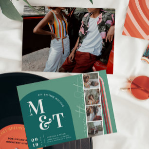 Save The Date Arche à rayures Retro Seventies   Film Strip Photo