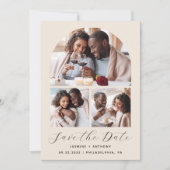 Save The Date Arche beige minimal à 4 photos (Devant)