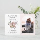 Save The Date Arche Bohème Orchidées Poussiéreuses Photo Mariage (Debout devant)