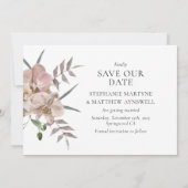 Save The Date Arche Bohème Orchidées Poussiéreuses Photo Mariage (Dos)