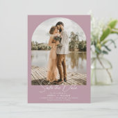 Save The Date arche branchée photo dusty mariage rose Enregistre (Debout devant)