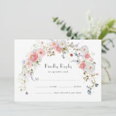 Save The Date Arche de fleurs sauvages de printemps rose blanc R (Debout devant)