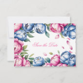 Save The Date Arche de mariage à l'aquarelle rose et bleu (Dos)