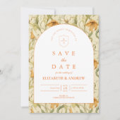 Save The Date Arche de mariage botanique chaleureuse (Devant)