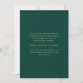 Save The Date Arche de photo Boho minimal Émeraude Vert Or Scrip (Dos)