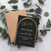 Save The Date Arche en or noir 90e anniversaire