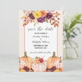 Save The Date Arche florale aquarelle de chute rustique (Debout devant)