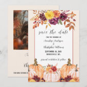 Save The Date Arche florale aquarelle de chute rustique (Devant / Derrière)