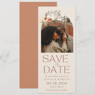 Save The Date Arche florale bohème Photo mariage Enregistrez la