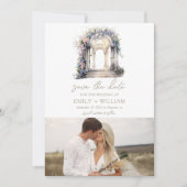 Save The Date Arche florale de mariage à l'aquarelle, Save the D (Devant)