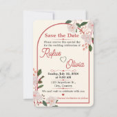 Save The Date Arche Florale Éditables Enregistrer La Date (Devant)
