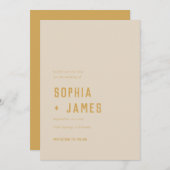 Save The Date Arche géométrique Boho moderne Mariage beige doré (Devant / Derrière)