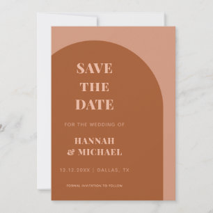 Save The Date Arche géométrique minimaliste Brown et crème en te