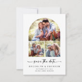 Save The Date Arche moderne | 3 Photos Mariage Enregistrer La Da (Devant)