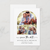 Save The Date Arche moderne | 3 Photos Mariage Enregistrer La Da (Devant / Derrière)