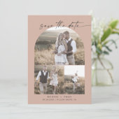 Save The Date Arche moderne Boho | Collage photo du code QR Saum (Debout devant)