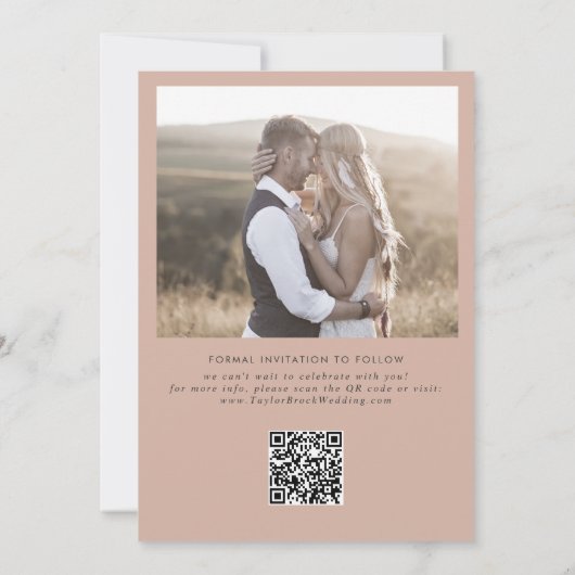 Save The Date Arche moderne Boho | Collage photo du code QR Saum (Dos)