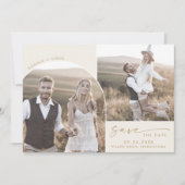 Save The Date Arche moderne Boho | Cream QR Code 3 Photo (Devant)